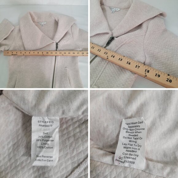 CAbi Ryder Quilted Shawl Vanilla Girl Moto Biker Jacket Asymmetrical Zip Beige - Picture 12 of 12